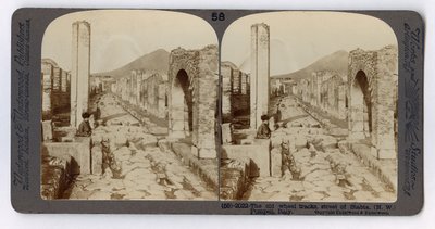 Alte Radspuren auf der Stabian-Straße, Pompeji, aus The Underwood Travel Library, 1895 von Italian Photographer